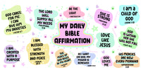 Thumbnail for a colorful poster with words that say, my daily bible affirmation