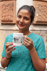 Thumbnail for a woman holding a coffee mug in front of a building