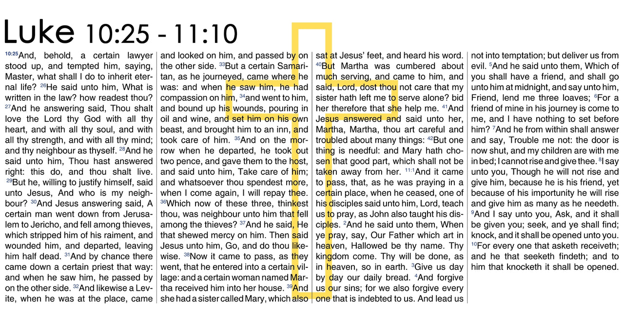 a page from a book with a yellow line in the middle