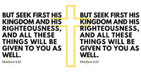 Thumbnail for a cross with the words but seek first his kingdom and his righteousness and all